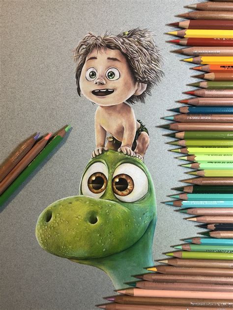 Colored Pencil Drawing By Me No Filter Gooddinosaur Disney Art