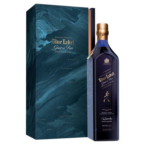 White, red, and black respectively. Johnnie Walker Blue Label Ghost & Rare Whisky 70cl from Ocado