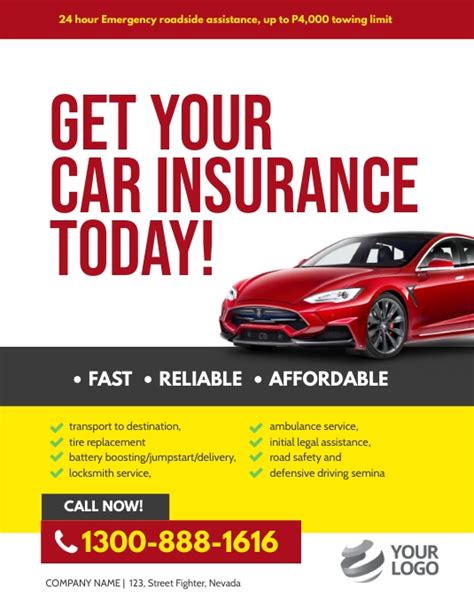 Car Insurance Renew Flyer Postermywall In 2021 Car Insurance