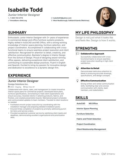 3 Junior Interior Designer Resume Examples And How To Guide For 2023