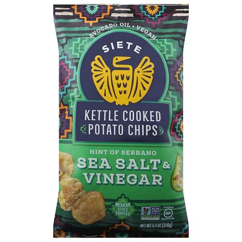 Siete Kettle Cooked Sea Salt And Vinegar Potato Chips Shop Snacks