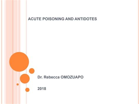 Acute Poisoning And Management Ppt