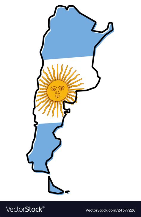 Simplified Map Argentina Outline With Slightly Vector Image