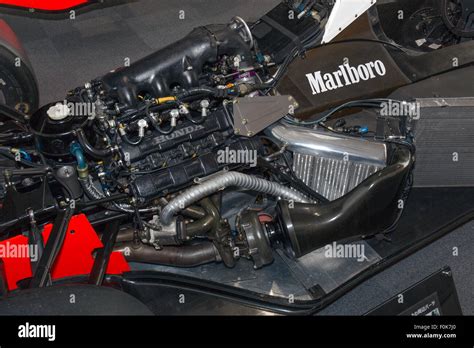 Mclaren Mp4 4 And Honda Ra168e 2015 Honda Collection Hall Stock Photo