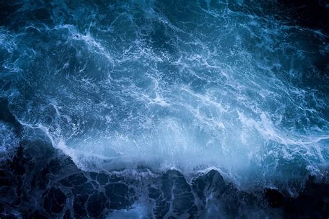 Hd Wallpaper Calm Waters Simple Blue Dark Sea Waves Depth Of
