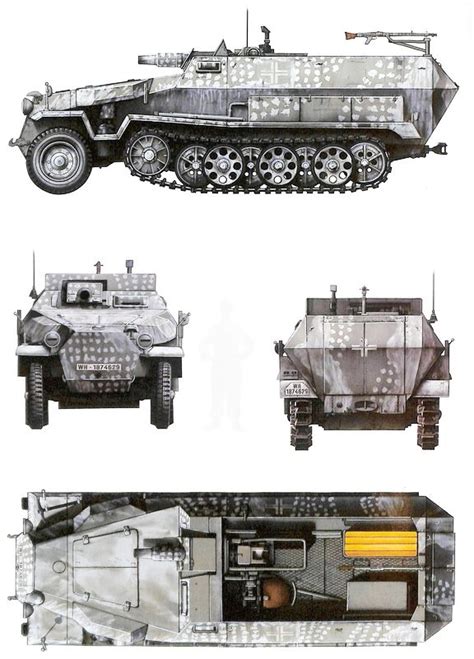pin on colored profiles of armored vehicles