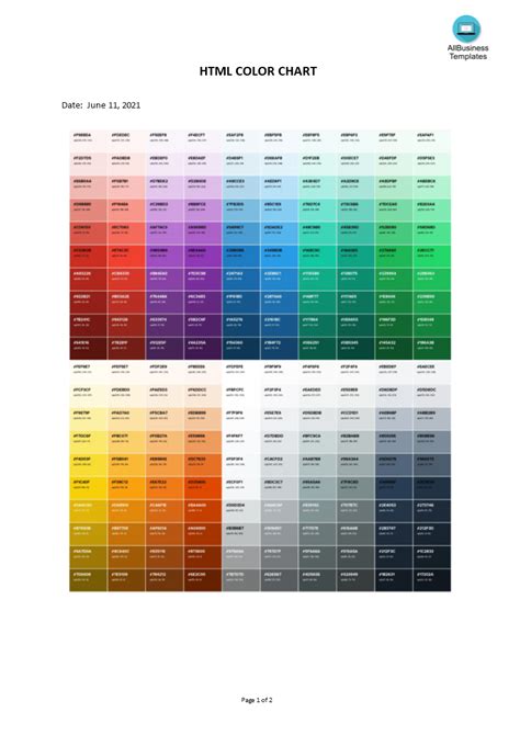 Free Sample Color Chart Templates In Pdf Ms Word