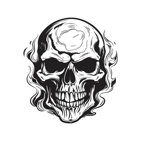 Skull Hell Vector Concept Digital Art Hand Drawn Illustration