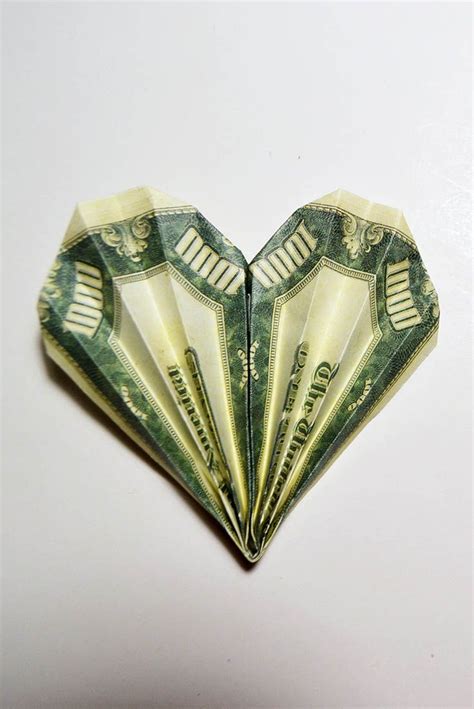 Money Heart Origami 1 Dollar Folded Tutorial Diy Craft No Glue Easy