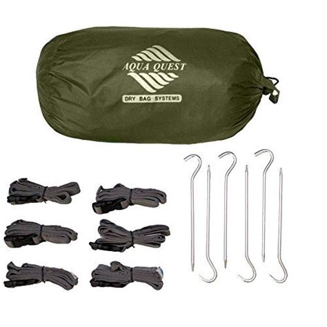 Aqua Quest Safari Sil Tarp And Accessories Kit 100 Waterproof And Lightweight Ripstop Nylon