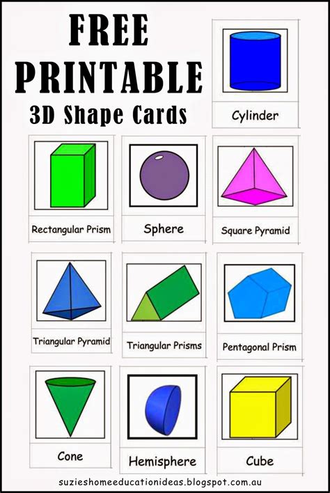 3 D Shapes Chart