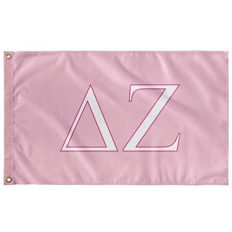 delta zeta sorority flag azalea white and barbie pink designergreek2