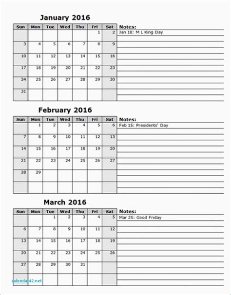 Free Calendar Template 3 Months Per Page Template Calendar Design