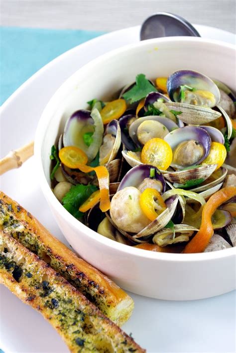 Recette de palourdes mirin et gingembre pain grillé aux algues nori