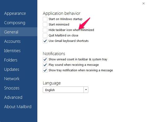 Hide Task Bar Icon When Minimized Mailbird