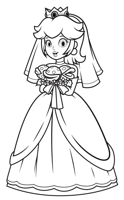 Princess Peach Coloring Pages Super Mario S Lover Coloringlive Com