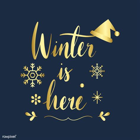 Download Winter is here greeting badge vector | free image by rawpixel.com (con imágenes) | Navidad