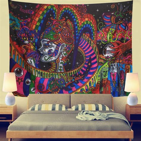 Psychedelic Tapestry Wall Hanging Fantasy Magical Tapestry Etsy