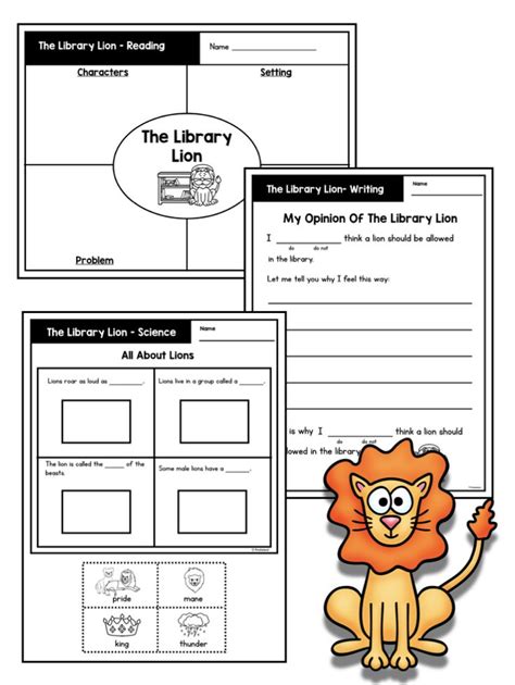Activities To Go With The Book The Library Lion Guided Reading