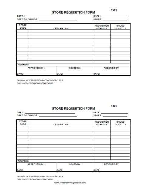 These responsibilities handover sample letter formats guides you to write a good letter. Store Requistion Form - Food and Beverage Trainer