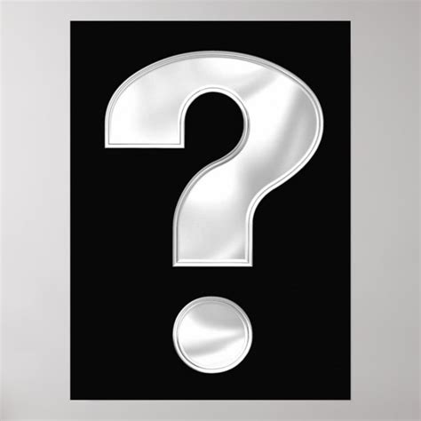 Silver Question Mark Poster