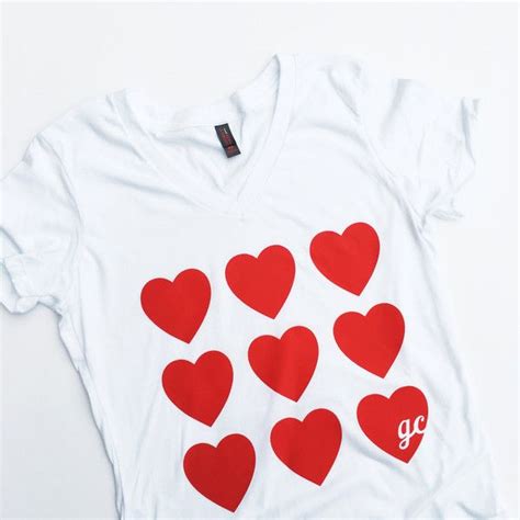 women s valentine s day tri blend short sleeve v neck with many hearts signature design