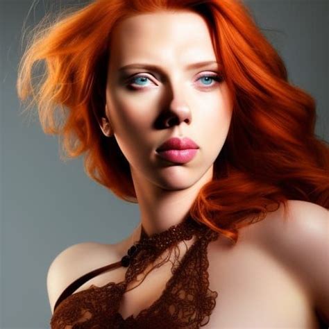 Modelshoot Style A Medium Shot Photo Of A Beautiful Female Servant Redhead Scarlett Johansson