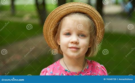 Cute Kid Girl Wearing Hat Outdoors Stock Photo Image Of Growth