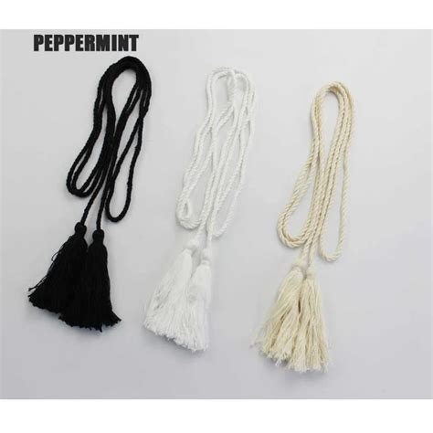 1 Pcs Cotton Tassel Rope Tieback Decorative Rope Waist Tassel Chic Sewing Accessory 135cm Long