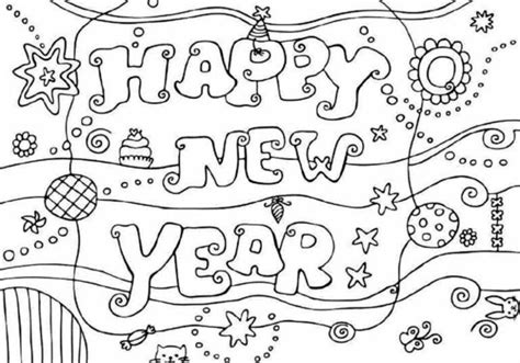 A Large Number Of Happy New Year 2022 Coloring Pages