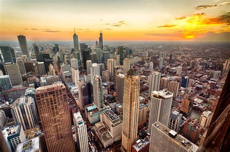 Chicago City Sunset Wallpapers Hd Desktop And Mobile Backgrounds