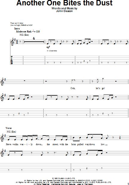 Another One Bites The Dust Guitar Tab Play Along Zzounds