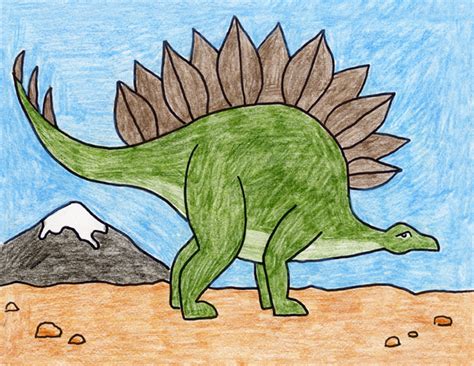 Use a pencil to draw a series of circles or ovals for each part of the dinosaur's body. Stegosaurus · Art Projects for Kids
