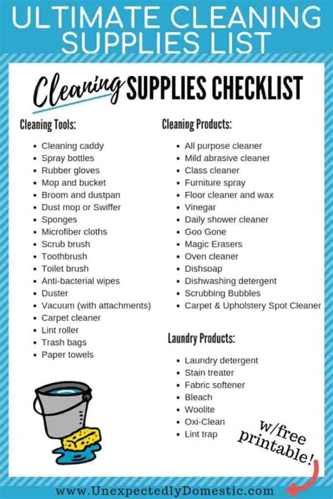 Ultimate Cleaning Supplies Checklist Your Must Have