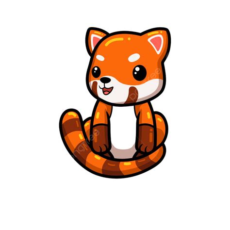 Cute Red Panda Vector Png Images Cute Little Red Panda Cartoon Sitting