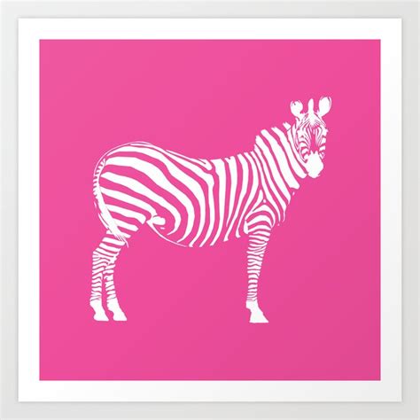 Big Pink Zebra Art Print By Illustrious State Society6