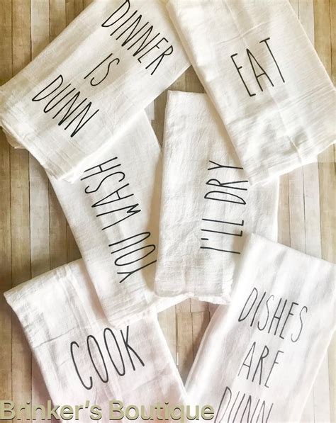 Kitchen Towels Rae Dunn Inspired Cute Kitchen Flour Sack Towels Tea