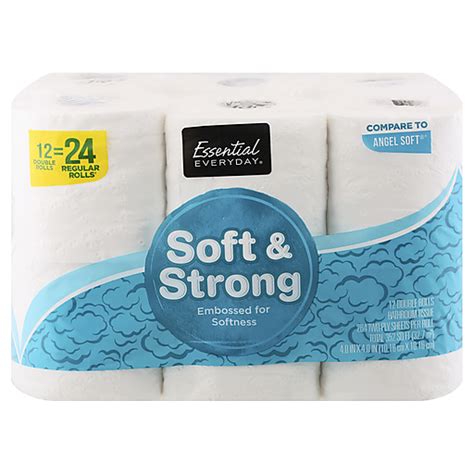 Essential Everyday Bathroom Tissue Soft And Strong Double Rolls Two