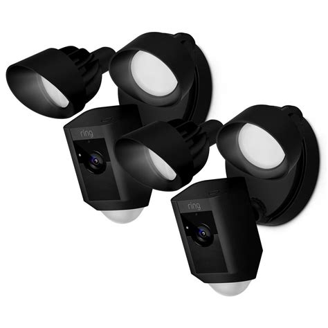 Ring Outdoor Wi Fi Cam With Motion Activated Floodlight Black 2 Pack