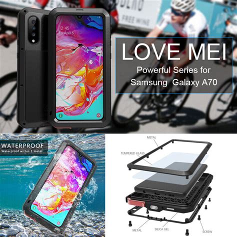 Lovemei Case For Samsung Galaxy A70 Gorilla Glass Aluminum Metal