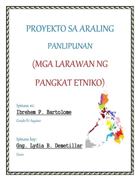 Pangkat Etniko Sa Pilipinas Grade 4 Drawing