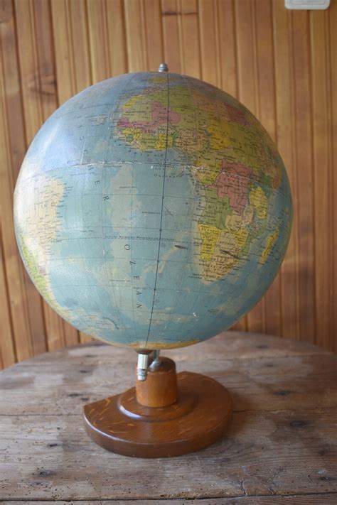 Vintage Big World Globe Vintage Globe Plastic School Globe Etsy