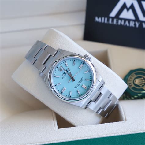Rolex Oyster Perpetual 36 126000 Turquoise Blue Tiffany Novelty