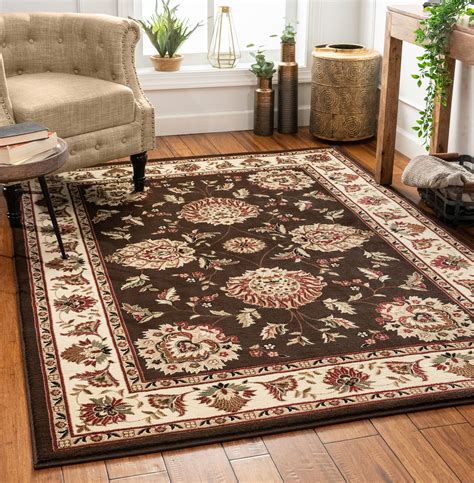 Well Woven Sultan Sarouk Brown Oriental 9x13 93 X 126 Area Rug Persian Floral Formal