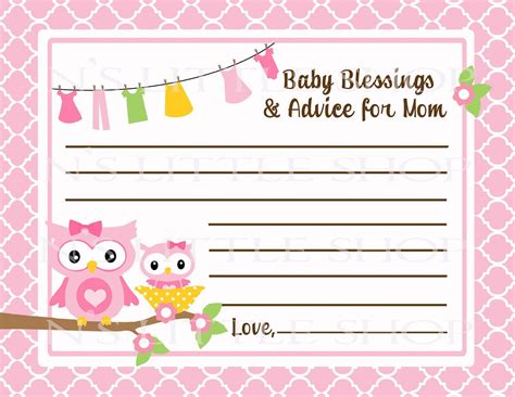 Free Printable Baby Advice Cards Request A Custom Order And Have