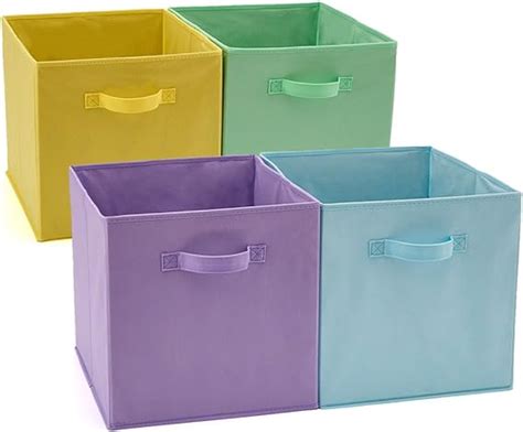 Ezoware Set Of 4 Collapsible Storage Cubes Foldable Fabric Organizer