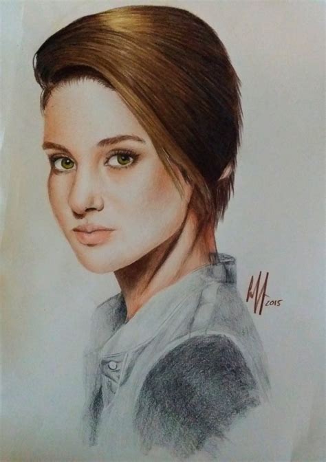 Drawing Colored Portrait Of Shailene Woodley By Sabrinamau Ourartcorner