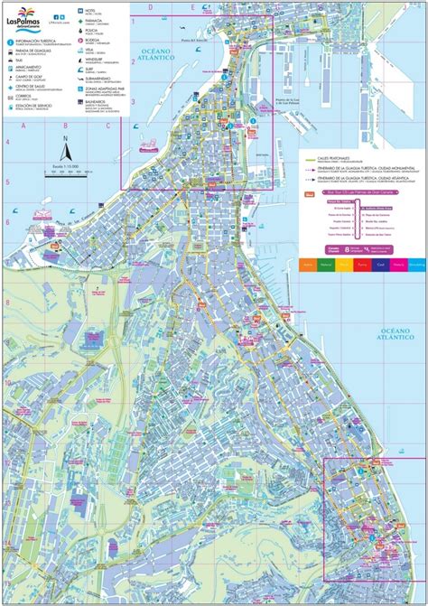 Las Palmas - Mapa de hoteles y atracciones turísticas