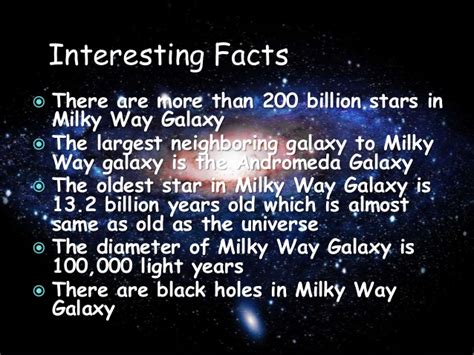 Interesting Facts The Milky Way