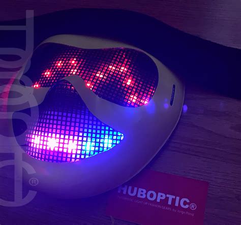 Cyborg Smiley Face Props Led Mask Huboptic Dj Mask Sound Reactive